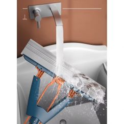 8Pcs Self Wringing Floor Mop with Long Handle Roller Squeeze Mop 