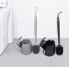 12Sets Economic Long Handle Silicone Hotel Clean Toilet Brush 